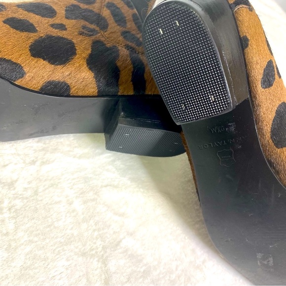 GORGEOUS Ann Taylor Jocelyn Leopard Real Calf Hair Pull On Ankle Booties Sz 9.5M - Picture 7 of 9